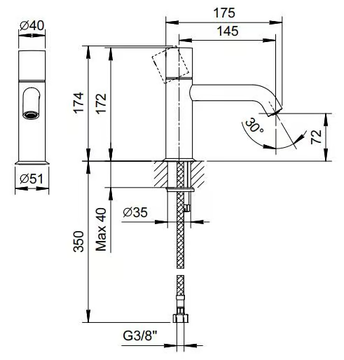 NOSTROMO - E903WF - Single handle washbasin mixer without waste by Fantini Rubinetti - view 3